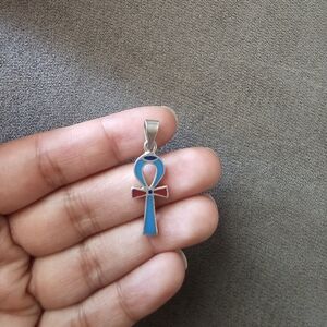 Egyptian Blue Ankh Pendant for Kids